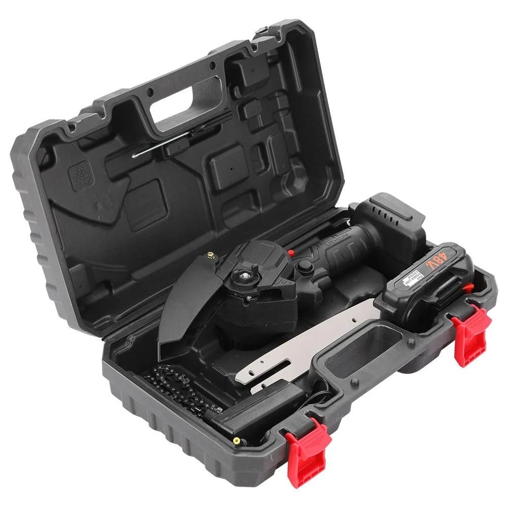 عرض منشار كهربائى ببطارية + مفك براغى 48 قطعه شحن - الصورة 3